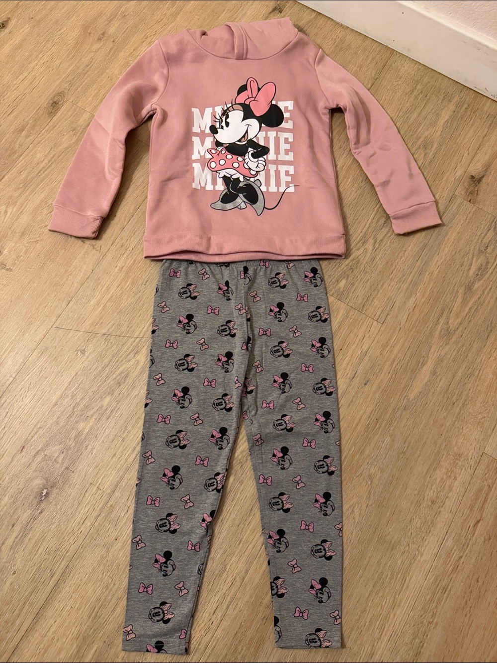 Disney Pink and Gray Minnie Mouse Two-Piece Set
